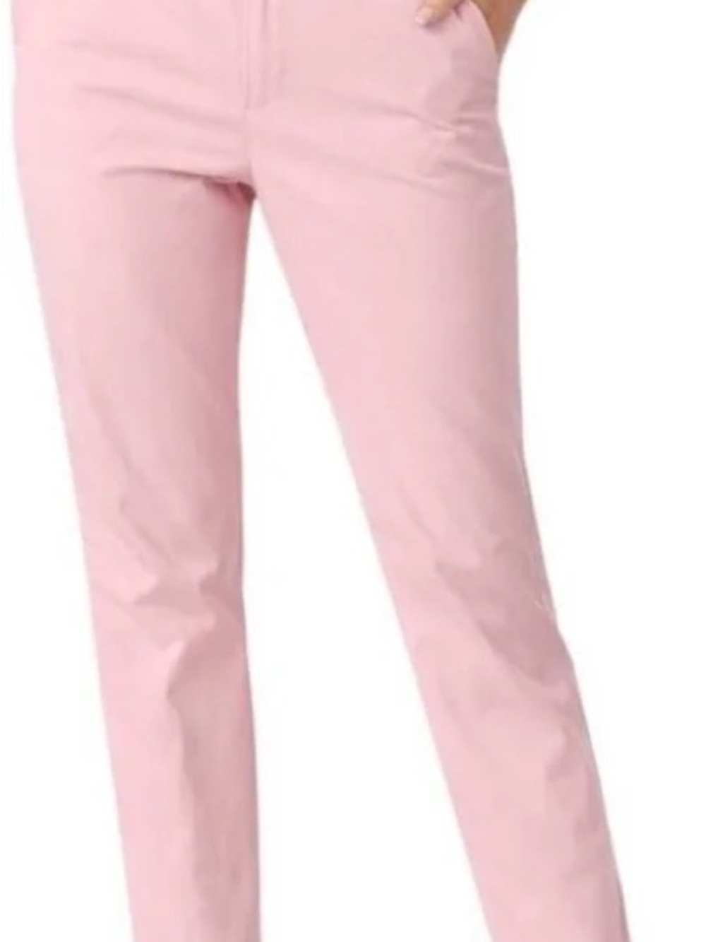 CAbi soft pink ankle length gabardine trousers.